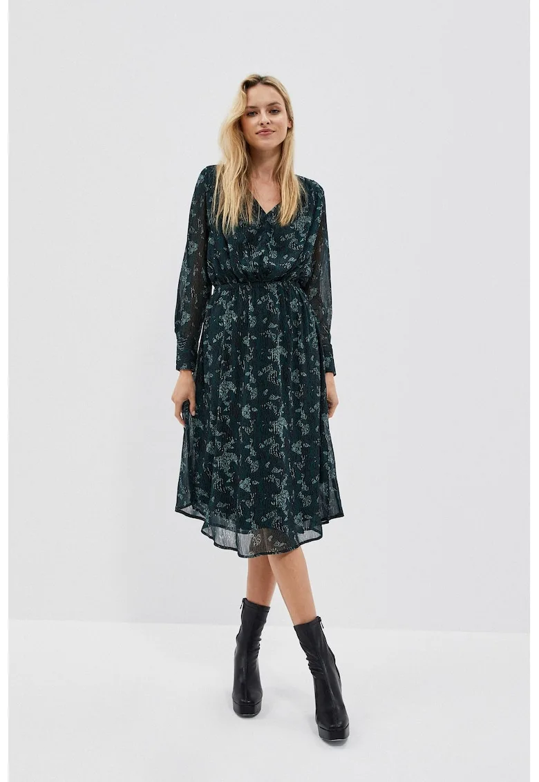 Rochie cu imprimeu smarald