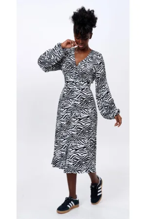 Rochie cu imprimeu tip zebra Lena