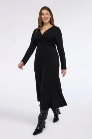 Rochie cu maneca lunga si decolteu in V