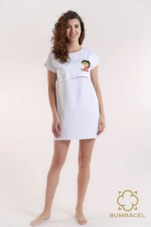 Rochie cu maneca scurta si imprimeu pentru femei