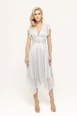 Rochie cu maneci butterfly si decolteu in V