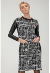 Rochie cu maneci din piele ecologica