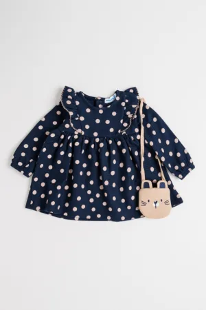 Rochie cu maneci lungi si buline