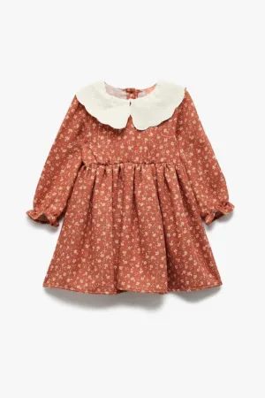 Rochie cu maneci lungi si decolteu Peter Pan