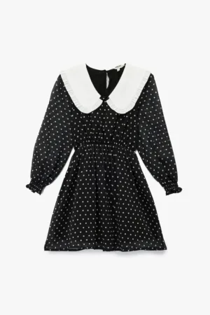 Rochie cu maneci lungi si guler doll