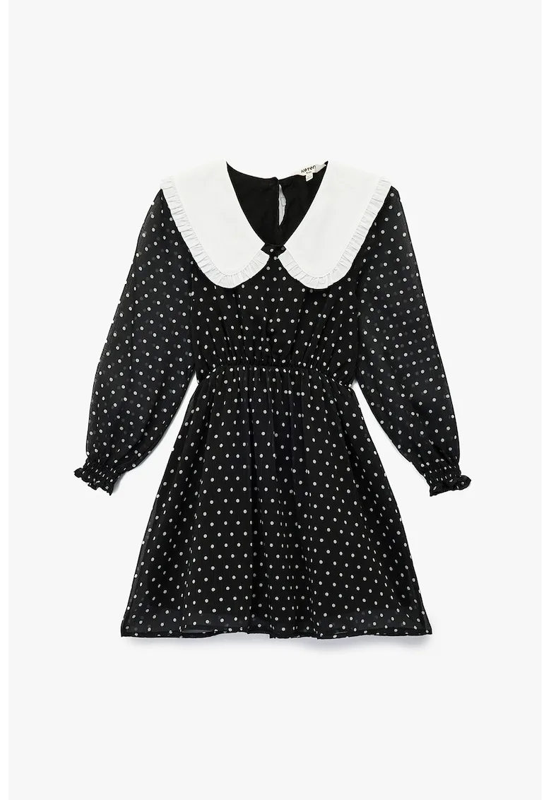 Rochie cu maneci lungi si guler doll