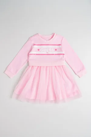 Rochie cu maneci lungi si imprimeu logo