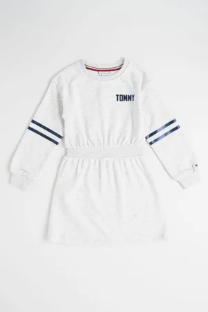 Rochie cu maneci lungi - talie elastica si imprimeu logo