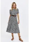 Rochie cu maneci scurte si animal print