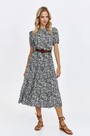Rochie cu maneci scurte si animal print
