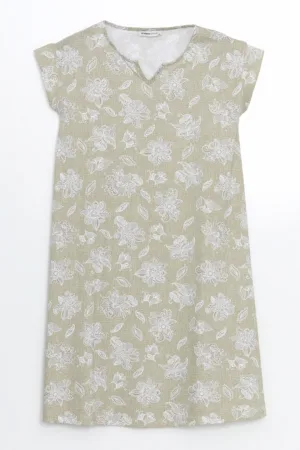 Rochie cu maneci scurte si model floral