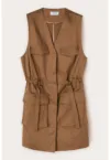 Rochie cu maneci si buzunare cu clapa
