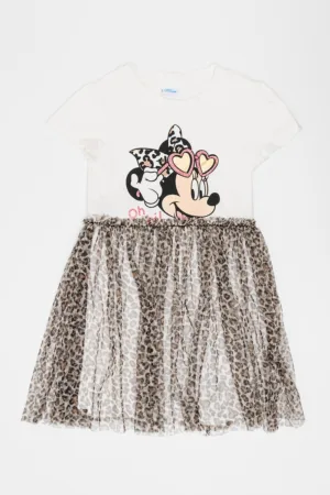 Rochie cu model 2 in 1 - Minnie Mouse si animal print
