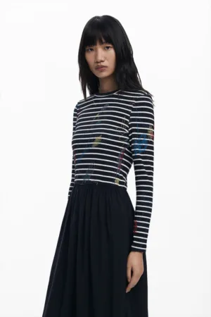 Rochie cu model 2 in 1 si dungi