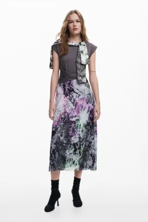 Rochie cu model 2 in 1 si maneci scurte