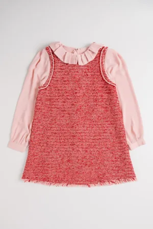 Rochie cu model 2in1 si guler Peter Pan