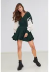 Rochie cu model colorblock si cordon in talie Marvel