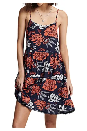 Rochie de plaja  Vintage Cami Beach pentru femei - bleumarin - cu imprimeu - marimea