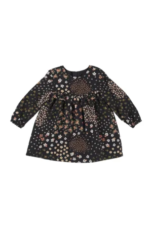 Rochie cu model floral - Blossoms - Negru - pentru fetite