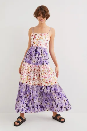 Rochie cu model floral - fara maneci