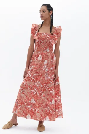 Rochie cu model floral si maneci scurte Pavdesel