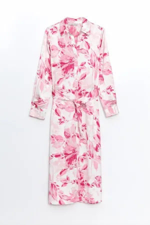 Rochie cu model floral si nasturi