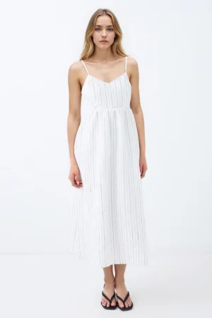 Rochie cu model in dungi si decolteu in V