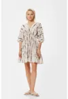 Rochie cu model tie-dye si talie accentuata