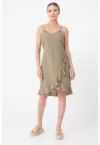 Rochie cu model uni si volan