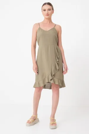 Rochie cu model uni si volan