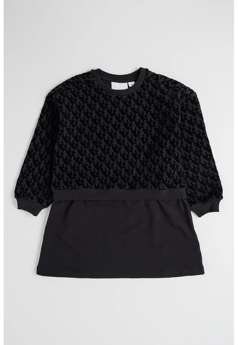 Rochie cu monograma si maneci lungi