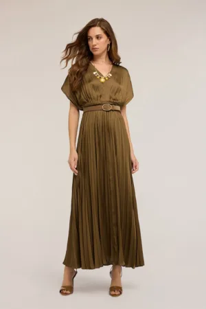 Rochie cu pliuri si decolteu in V