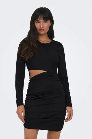 Rochie cu pliuri si decupaj lateral