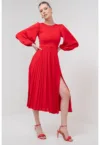 Rochie cu pliuri si maneci lungi Redy