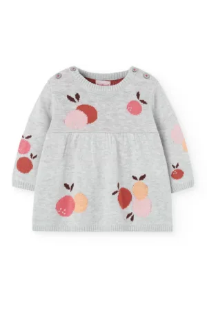 Rochie cu pliuri si model fructe