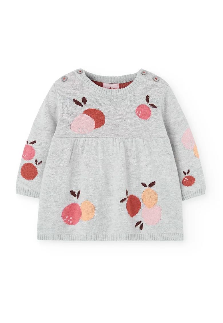 Rochie cu pliuri si model fructe