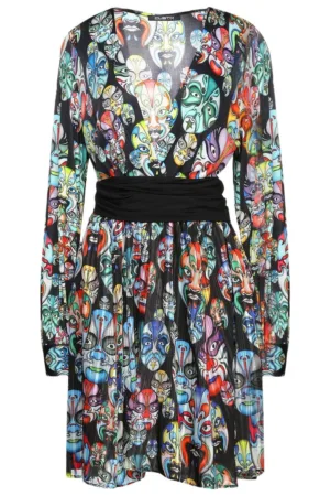 Rochie cu print si decolteu in V -