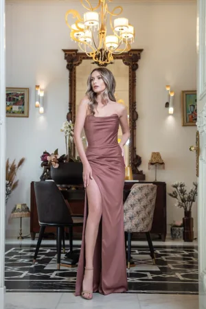 Rochie cu slit lateral - fara maneci Eli