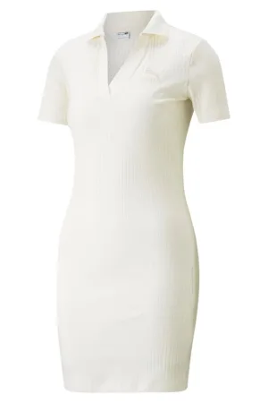 Rochie cu striatii si guler ascutit Classic