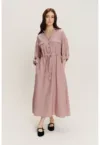 Rochie cu talie ajustabila si maneci lungi