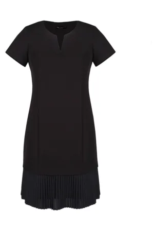 Rochie cu terminatie plisata - Negru