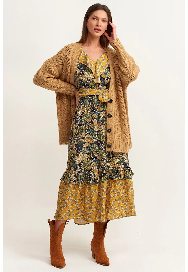 Rochie cu volane si imprimeu paisley