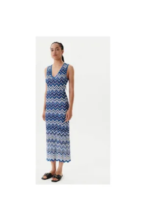 Rochie dama  251-RMORTI - Viscoza/Poliamida - Albastru