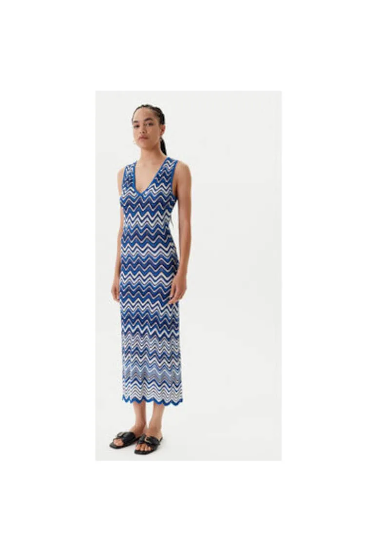 Rochie dama 251-RMORTI - Viscoza/Poliamida - Albastru