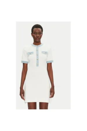 Rochie dama  251-RMROME - Poliester/Viscoza - Alb