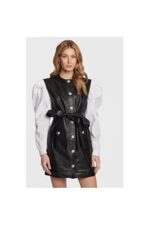 Rochie dama - 301561347 - Piele naturala - Negru