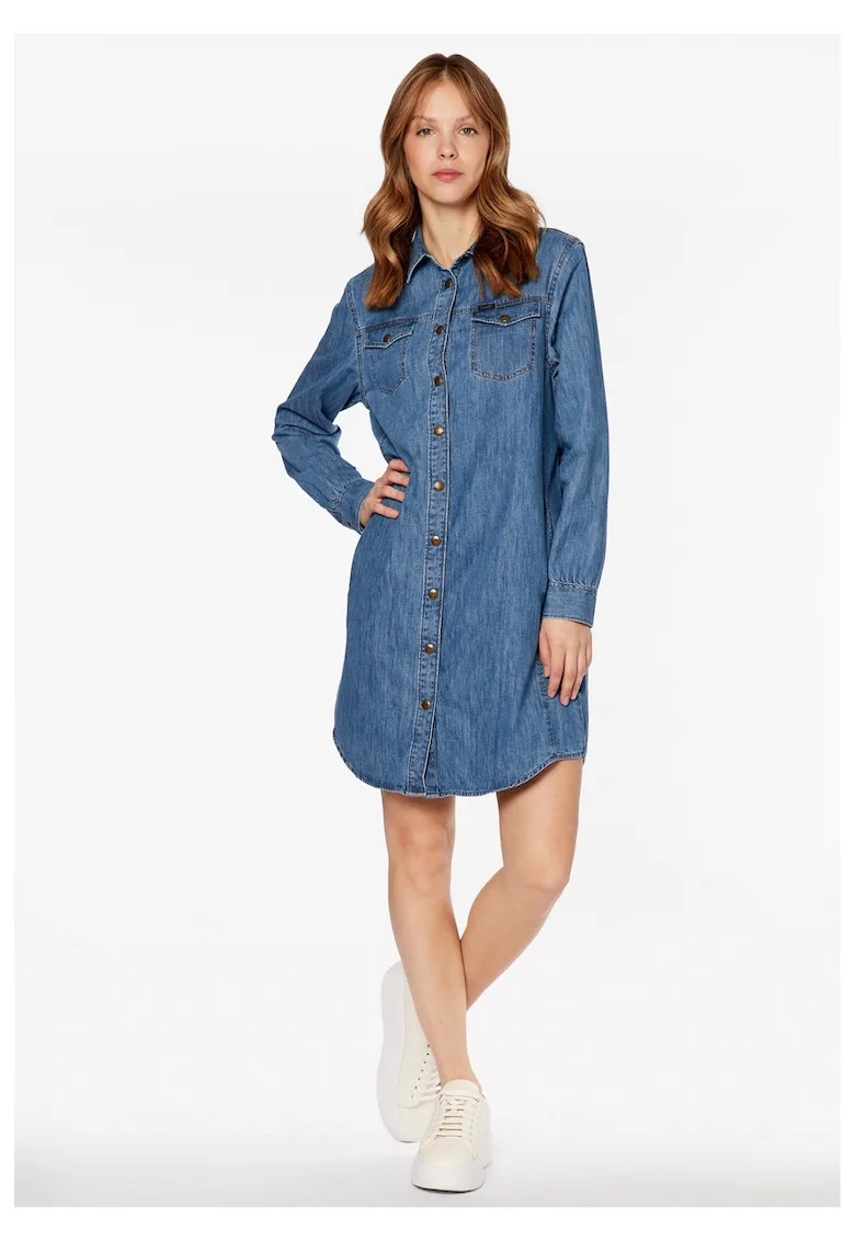 Rochie dama - 302731732 - Bumbac - Albastru