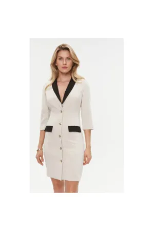 Rochie dama - 303585501 - Poliester - Bej