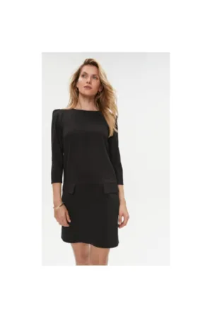 Rochie dama - 303585891 - Poliester - XS INTL - Negru
