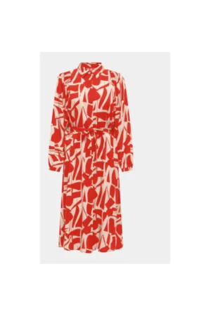 Rochie dama - 303602901 - Viscoza - Rosu